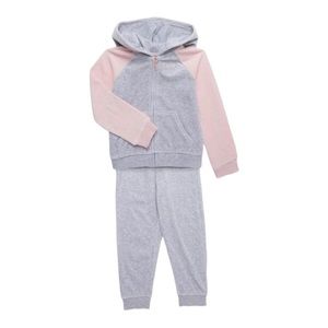 Juicy Couture baby girl grey and pink velour tracksuit set